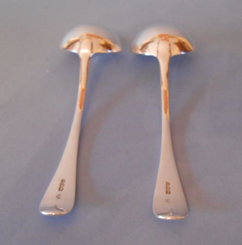 PAIR OF ANTIQUE SILVER LADLES 1917 - ADDITIONAL PHOTO 3