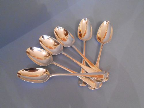 SET OF 6 GEORGIAN SILVER TABLE SPOONS 1768 - ADDITIONAL PHOTO 6