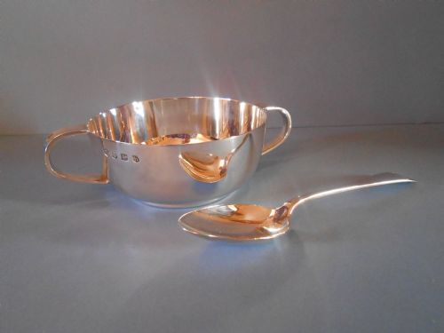 ANTIQUE SILVER CHRISTENING SET 1925 - ADDITIONAL PHOTO 1