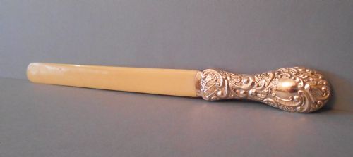 antique silver ivory page turner 1912 - CATEGORY: ANTIQUE SILVER - DATED 1910