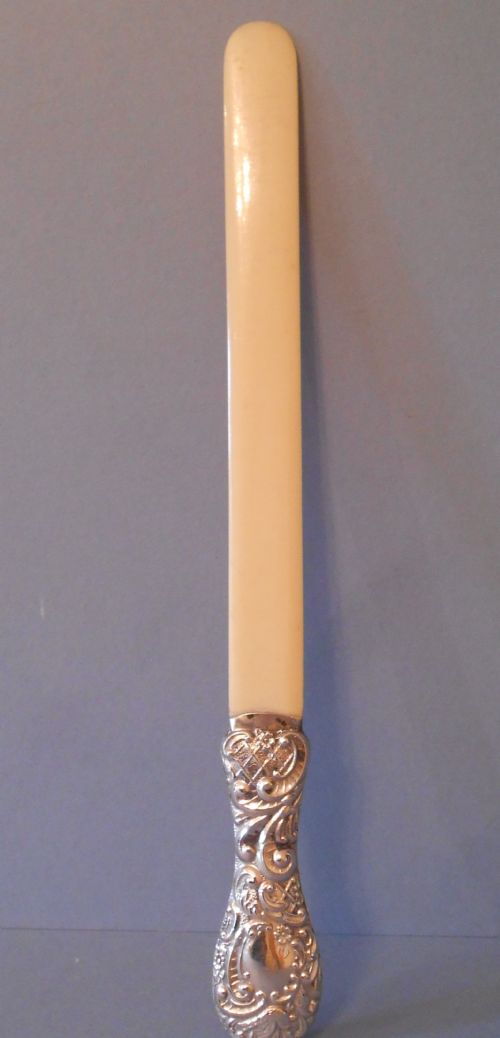 ANTIQUE SILVER IVORY PAGE TURNER 1912 - ADDITIONAL PHOTO 2