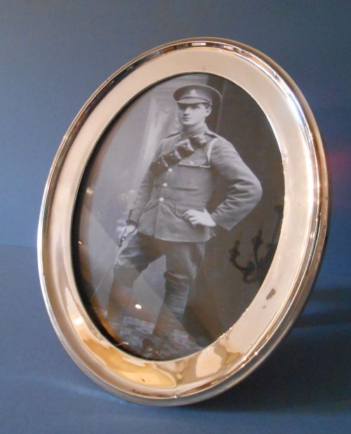 LARGE ANTIQUE SILVER PHOTOGRAPH FRAME 1919 - ADDITIONAL PHOTO 4