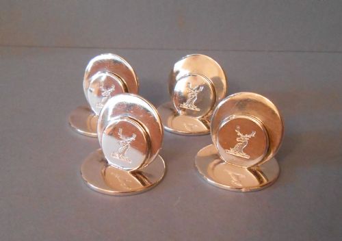 BOXED SET OF ANTIQUE EDWARDIAN SOLID SILVER STAG MENU HOLDERS 1909 - ADDITIONAL PHOTO 1