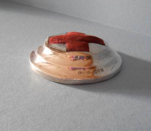 SOLID SILVER WW1 PIN CUSHION 1914 - ADDITIONAL PHOTO 2