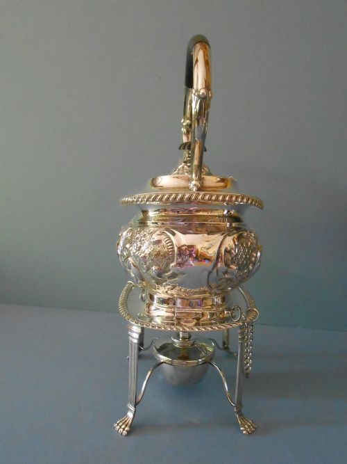ANTIQUE SOLID SILVER SPIRIT KETTLE - ADDITIONAL PHOTO 2