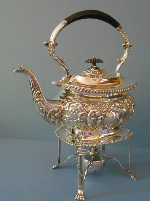 ANTIQUE SOLID SILVER SPIRIT KETTLE - ADDITIONAL PHOTO 3