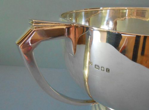 LARGE ANTIQUE SOLID SILVER UNENGRAVED TROPHY BARNARD - ADDITIONAL PHOTO 3