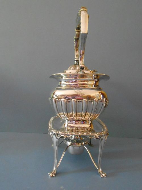 ANTIQUE EDWARDIAN SOLID SILVER SPIRIT KETTLE 1904 - ADDITIONAL PHOTO 1