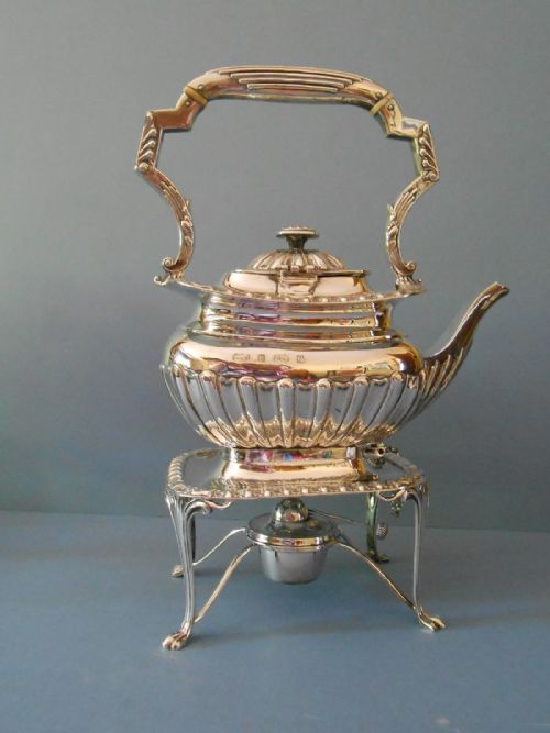 ANTIQUE EDWARDIAN SOLID SILVER SPIRIT KETTLE 1904 - ADDITIONAL PHOTO 6