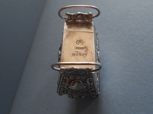ANTIQUE SOLID SILVER NOVELTY SNUFF BOX 1902 - ADDITIONAL PHOTO 5