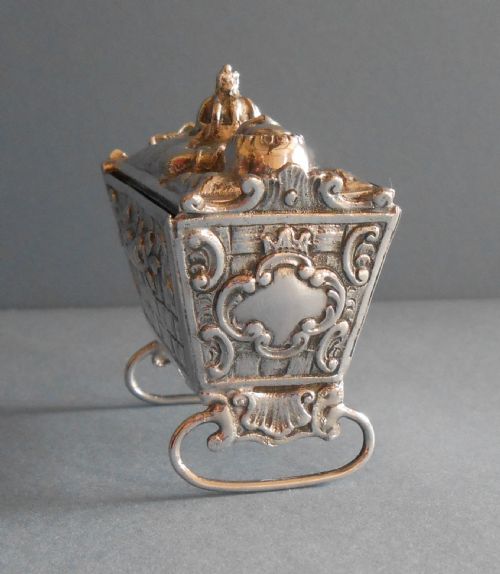ANTIQUE SOLID SILVER NOVELTY SNUFF BOX 1902 - ADDITIONAL PHOTO 6
