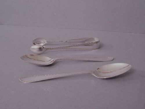 CASED SET OF 12 EDWARDIAN SILVER TEASPOONS AND TONGS - ADDITIONAL PHOTO 4
