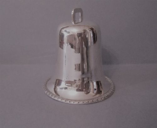 LARGE ANTIQUE SOLID SILVER COW BELL - ADDITIONAL PHOTO 3