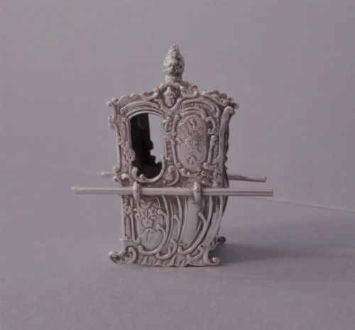 ANTIQUE SOLID SILVER MINIATURE SEDAN CHAIR - ADDITIONAL PHOTO 2