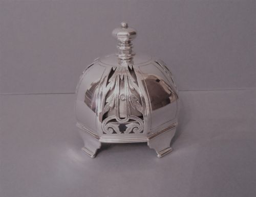 ANTIQUE SILVER RECEPTION OR SHOP BELL - ADDITIONAL PHOTO 2