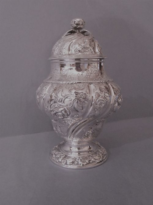 SUPERB ANTIQUE GEORGE II SOLID SILVER TEA CADDY 1755 - ADDITIONAL PHOTO 5