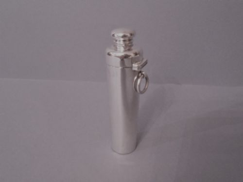 ANTIQUE EDWARDIAN SOLID SILVER 'HUNTING HIP FLASK' NOVELTY VESTA - ADDITIONAL PHOTO 5