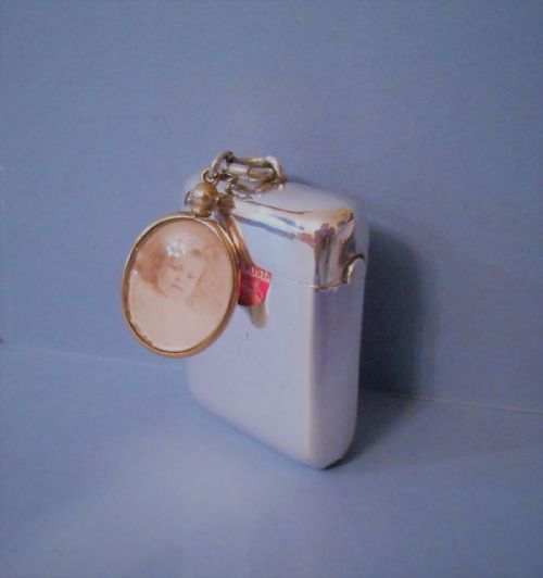 antique silver combination vesta and stamp case - CATEGORY: ANTIQUE SILVER - DATED EDWARDIAN