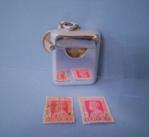 ANTIQUE SILVER COMBINATION VESTA AND STAMP CASE - ADDITIONAL PHOTO 2