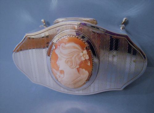 ANTIQUE SOLID SILVER EDWARDIAN JEWELLERY BOX WITH CAMEO - ADDITIONAL PHOTO 3