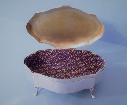 ANTIQUE SOLID SILVER EDWARDIAN JEWELLERY BOX WITH CAMEO - ADDITIONAL PHOTO 4