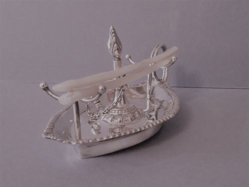UNUSUAL ANTIQUE SOLID SILVER WAX JACKSTAND 1902 - ADDITIONAL PHOTO 4