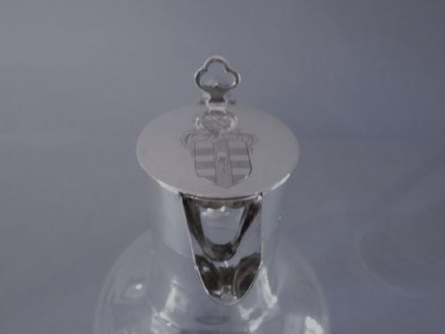 ANTIQUE VICTORIAN SOLID SILVER MOUNTED CLARET JUG - ADDITIONAL PHOTO 3