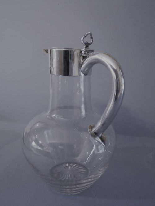 ANTIQUE VICTORIAN SOLID SILVER MOUNTED CLARET JUG - ADDITIONAL PHOTO 4
