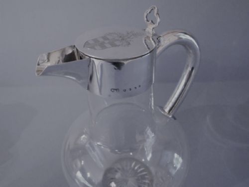ANTIQUE VICTORIAN SOLID SILVER MOUNTED CLARET JUG - ADDITIONAL PHOTO 5