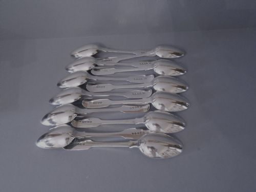 set of 12 antique william iv solid silver desert spoons - CATEGORY: ANTIQUE SILVER - DATED GEORGIAN