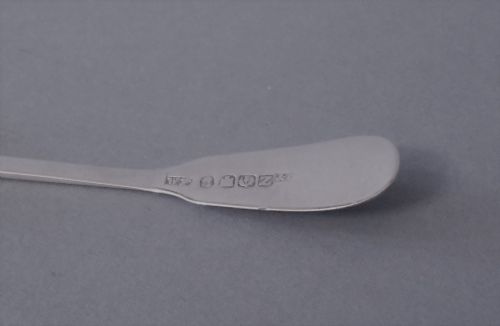 ANTIQUE GEORGE III SOLID SILVER SALT SPOON 1805 - ADDITIONAL PHOTO 1