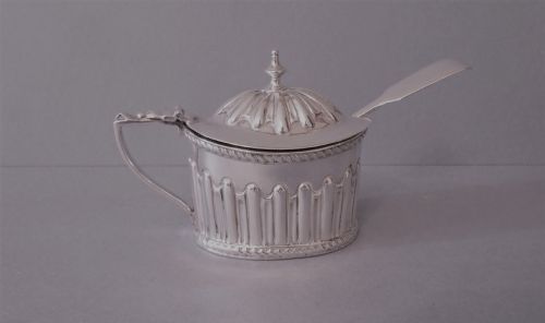 SOLID SILVER MUSTARD WITH SPOON - ADDITIONAL PHOTO 1
