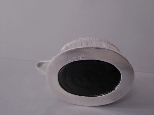 SOLID SILVER MUSTARD WITH SPOON - ADDITIONAL PHOTO 2