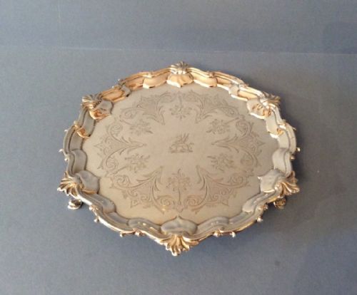 HEAVY ANTIQUE SCOTTISH GEORGE III SILVER SALVERWAITER - ADDITIONAL PHOTO 5