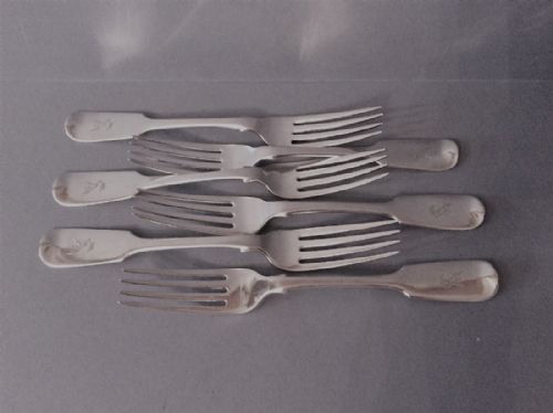 SET OF SIX ANTIQUE SOLID SILVER WILLIAM IV DINNER FORKS - ADDITIONAL PHOTO 1