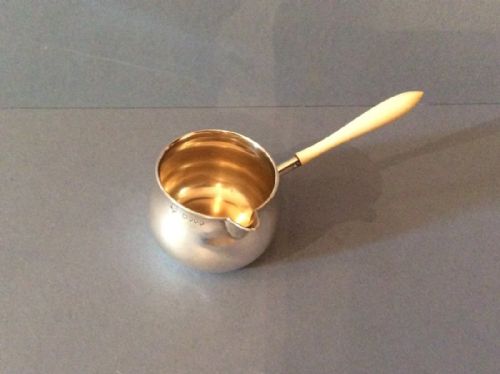 antique solid silver and ivory brandy warmersaucepan - CATEGORY: ANTIQUE SILVER - DATED VICTORIAN