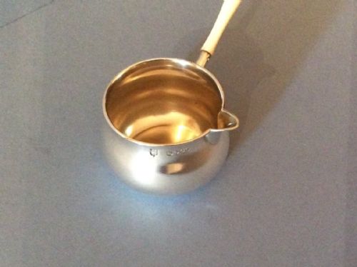 ANTIQUE SOLID SILVER AND IVORY BRANDY WARMERSAUCEPAN - ADDITIONAL PHOTO 4