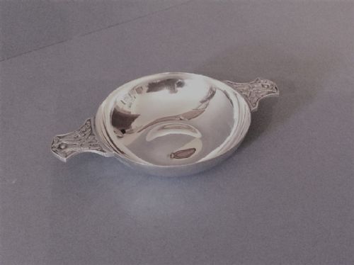 ANTIQUE SOLID SILVER QUAICH OR WINETASTER - ADDITIONAL PHOTO 1