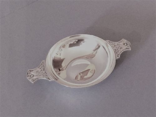 ANTIQUE SOLID SILVER QUAICH OR WINETASTER - ADDITIONAL PHOTO 2