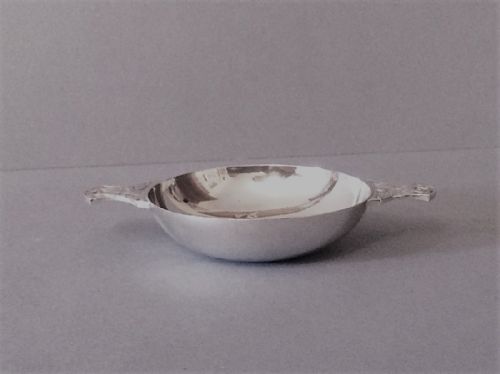 ANTIQUE SOLID SILVER QUAICH OR WINETASTER - ADDITIONAL PHOTO 5