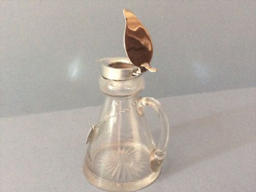 ANTIQUE SOLID SILVERTOPPED WHISKY NOGGIN WITH LABEL - ADDITIONAL PHOTO 2