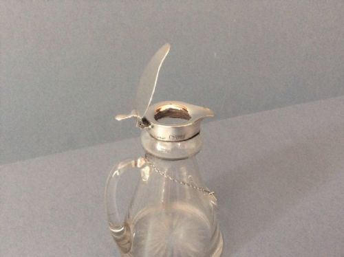 ANTIQUE SOLID SILVERTOPPED WHISKY NOGGIN WITH LABEL - ADDITIONAL PHOTO 3