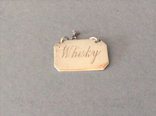 ANTIQUE SOLID SILVERTOPPED WHISKY NOGGIN WITH LABEL - ADDITIONAL PHOTO 5