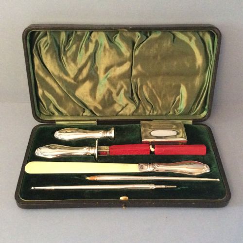 edwardian solid silver deskstationery set 1901 - CATEGORY: ANTIQUE SILVER - DATED EDWARDIAN