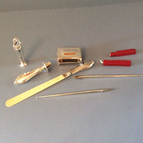 EDWARDIAN SOLID SILVER DESKSTATIONERY SET 1901 - ADDITIONAL PHOTO 1