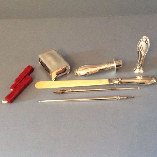 EDWARDIAN SOLID SILVER DESKSTATIONERY SET 1901 - ADDITIONAL PHOTO 2