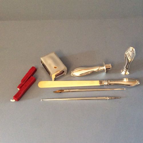 EDWARDIAN SOLID SILVER DESKSTATIONERY SET 1901 - ADDITIONAL PHOTO 3