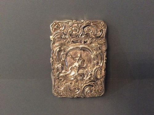 solid silver card case nathanial mills - CATEGORY: ANTIQUE SILVER - DATED VICTORIAN