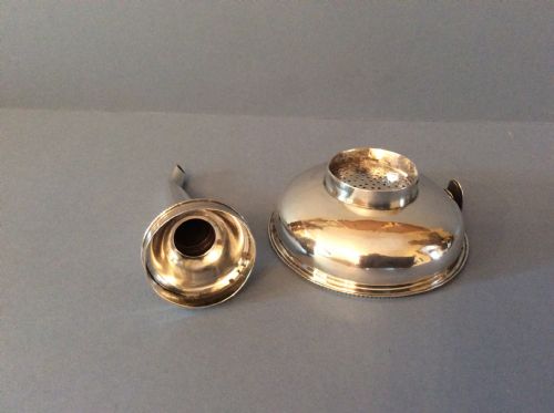 ANTIQUE SOLID SILVER GEORGE III 3PART WINE FUNNEL - ADDITIONAL PHOTO 1
