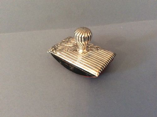 ANTIQUE SOLID SILVER VICTORIAN DESK ROLLER BLOTTER - ADDITIONAL PHOTO 4
